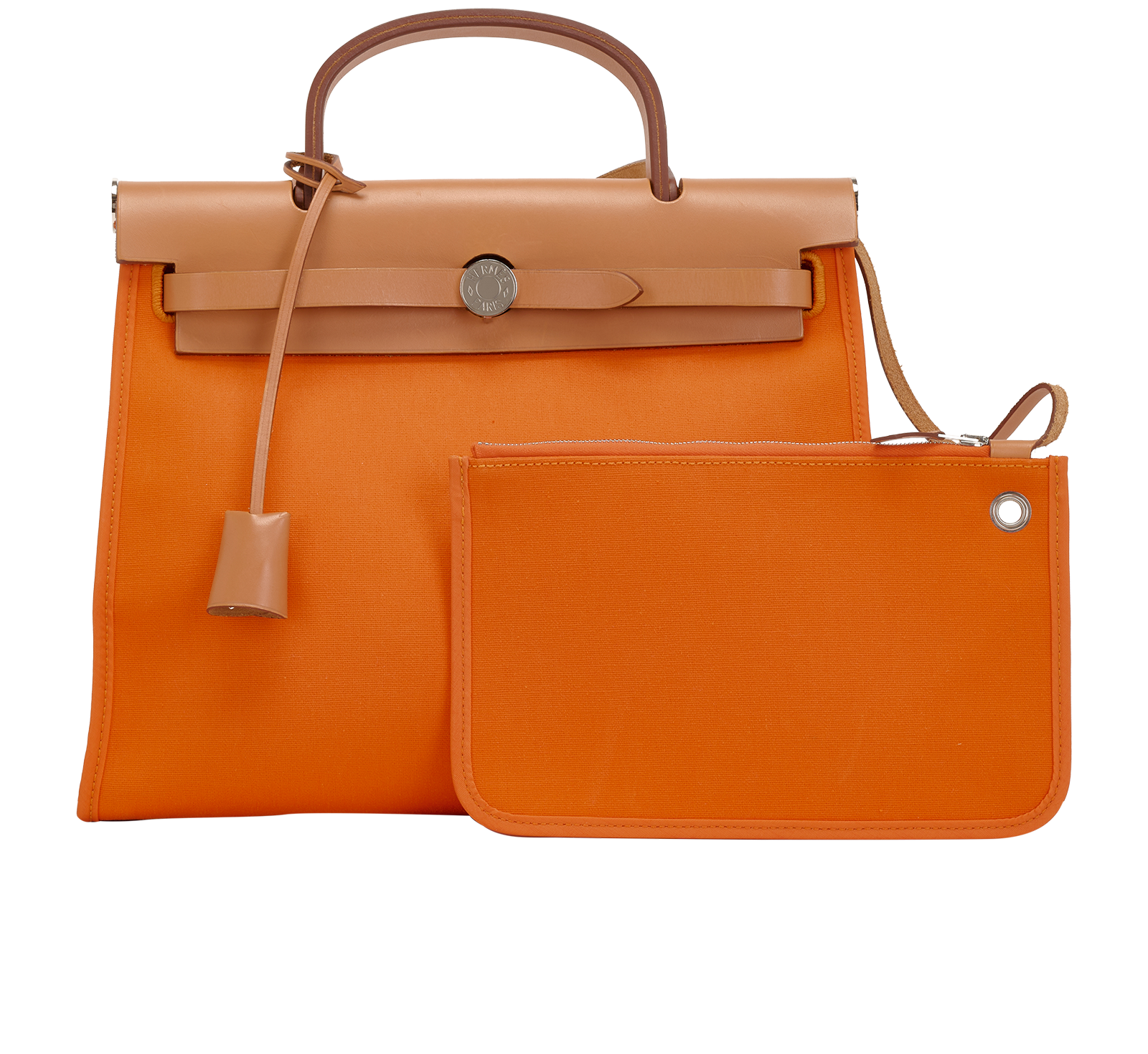 Herbag 31, &pound;2,200, Handbags, Brown/Orange, Canvas/Leather, Other view